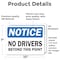 Signmission OSHA Notice Decal - No Drivers Beyond This Point OSHA Notice Sign, Vinyl Decal, 10in W x 7in L, 2PK OS-2PACK-NS-D-710-L-19551 - alternate 4